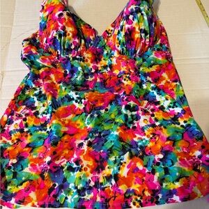 Vibrant Multicolor swimsuit, top 40 DD